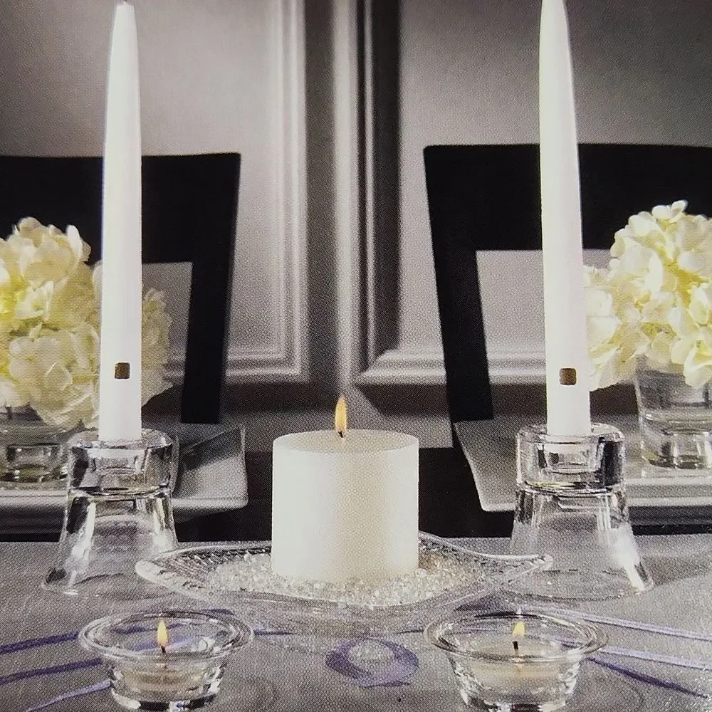 💜NIB PartyLite Clear Clarity Pillar Tray Set - Picture 2 of 10